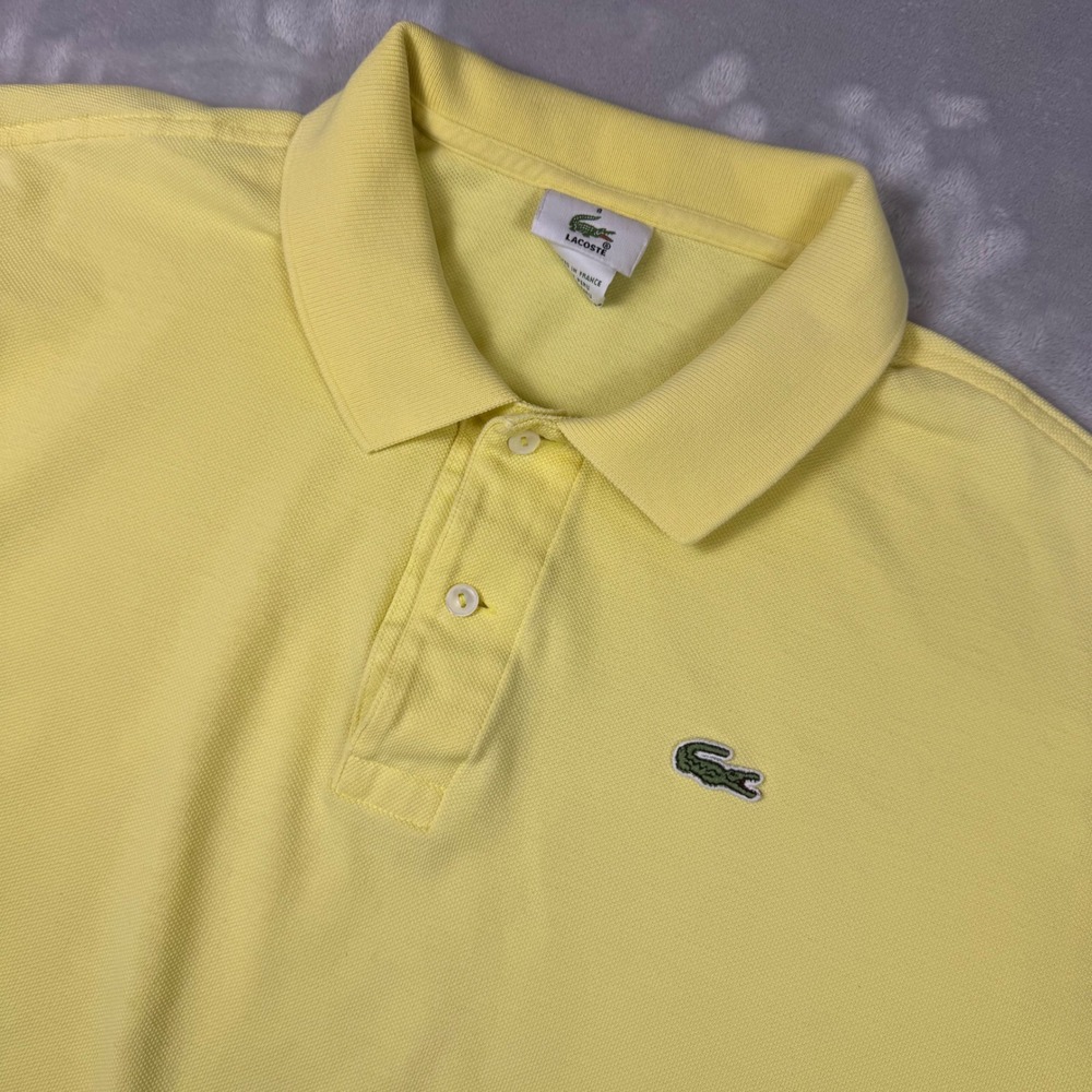 Lacoste Mens Size 8 XL Short Sleeve Pique Polo Shirt Yellow L1212*